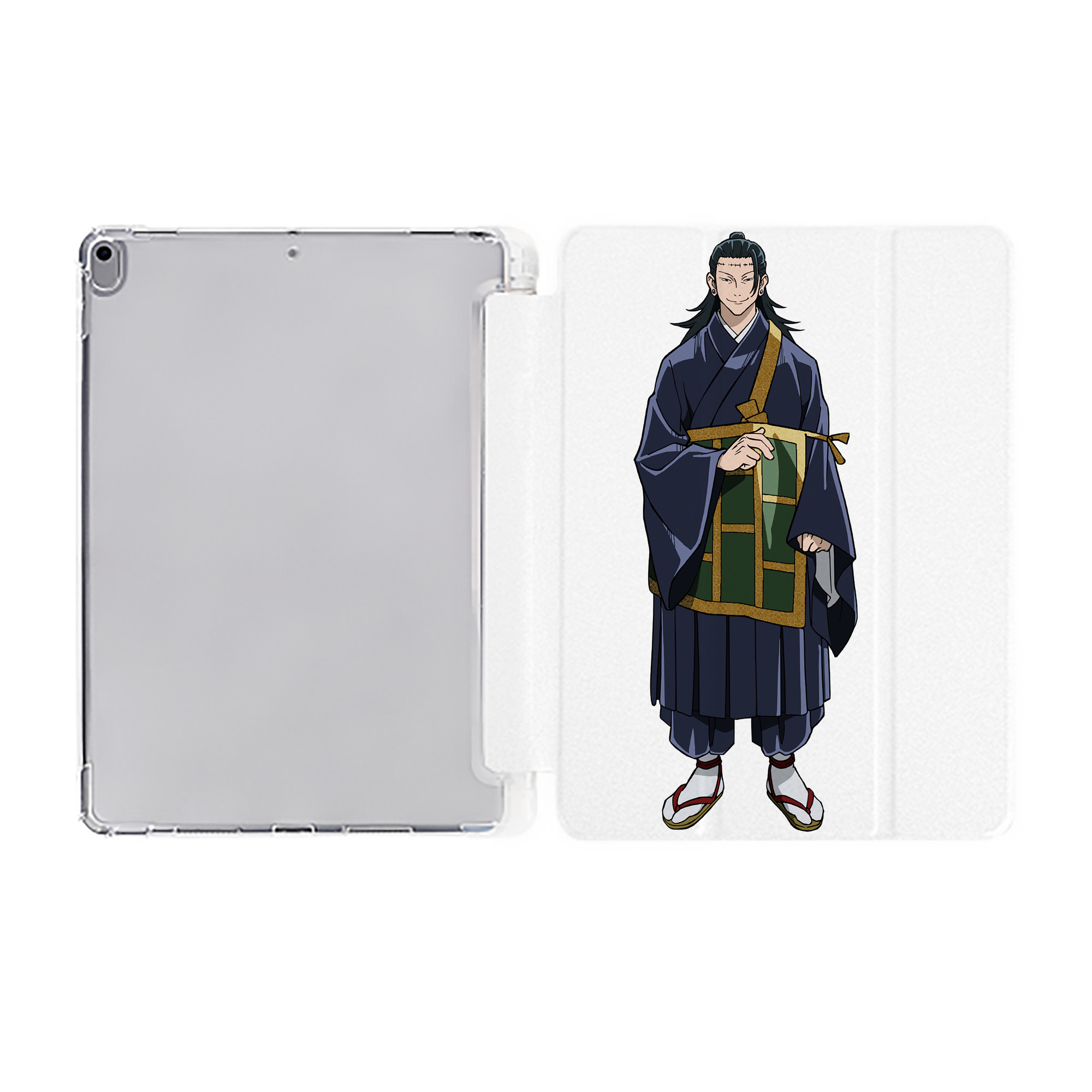 （画像用） 呪術廻戦 Jujutsu Kaisen IPad ケース ペン収納付き 三つ折りスタンド PUレザー×シリコン 対応機種9.5/10.5/10.9インチ
